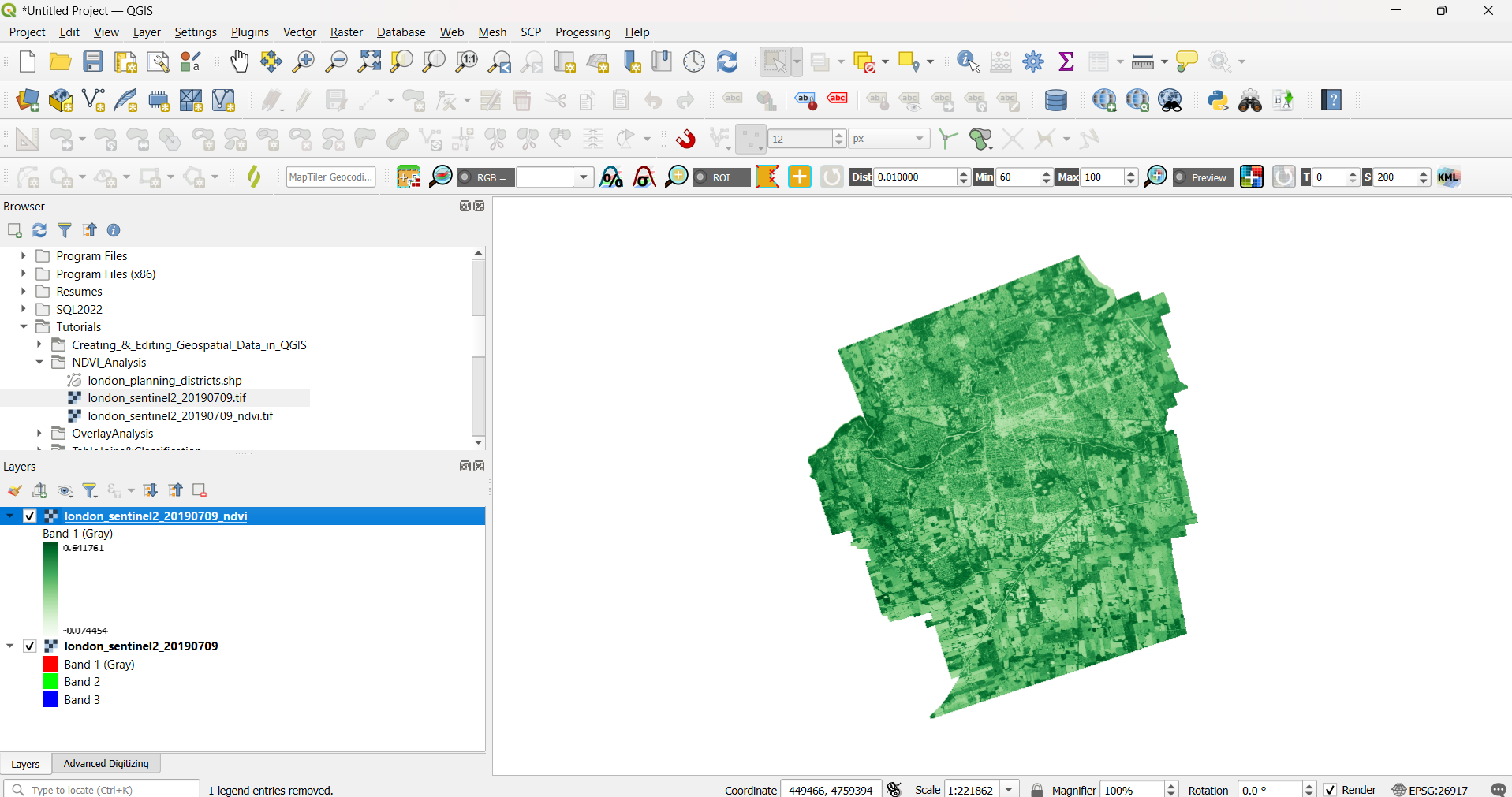 NDVI Analysis in QGIS
