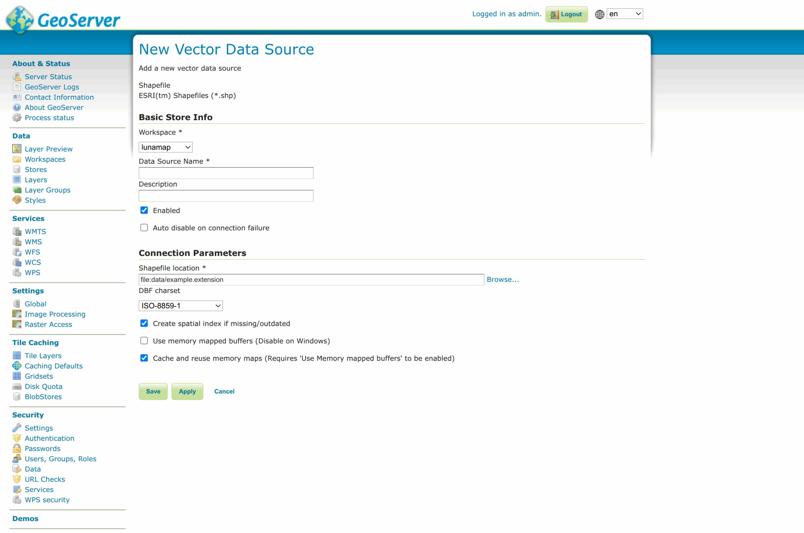 Publish Shapefiles in Geoserver