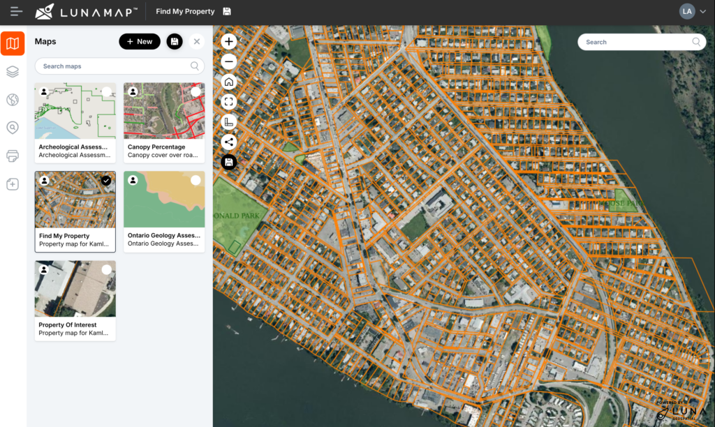 Create a Map in LunaMap