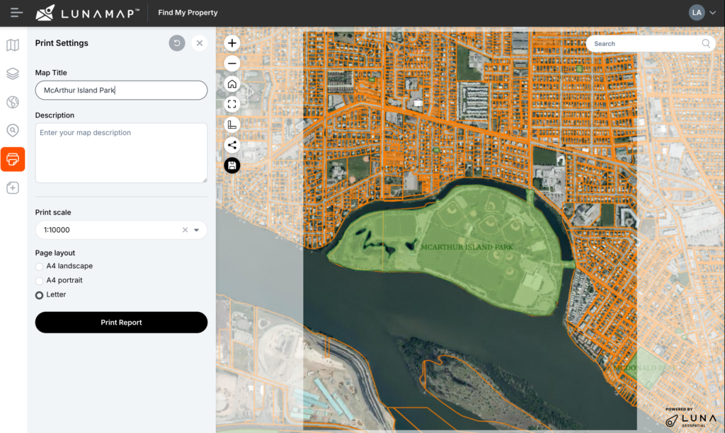 Export to PDF with LunaMap