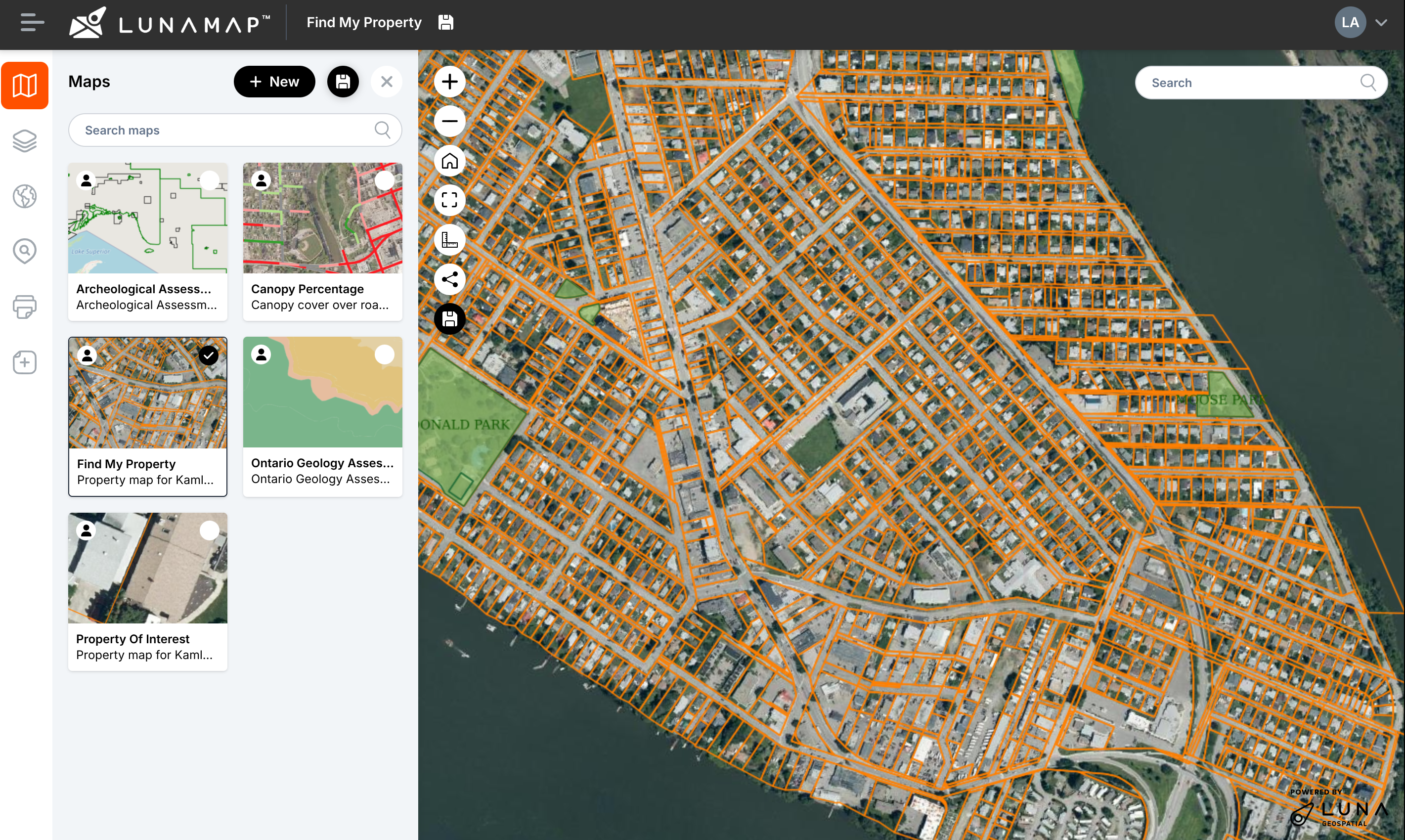 Creating a Map in LunaMap