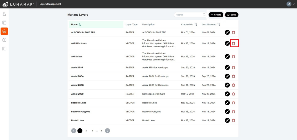 Delete Layers in LunaMap