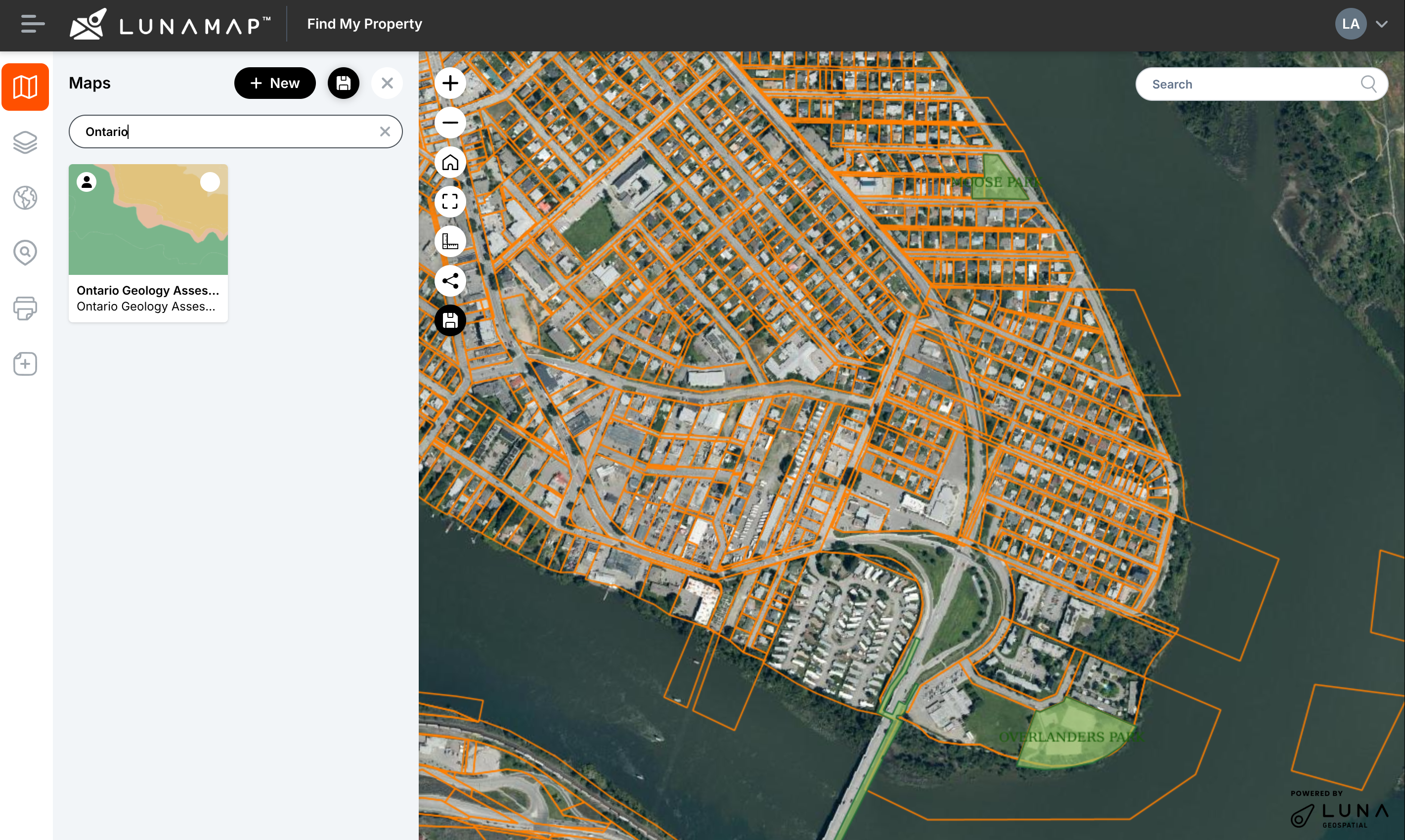 Searching for Maps in LunaMap