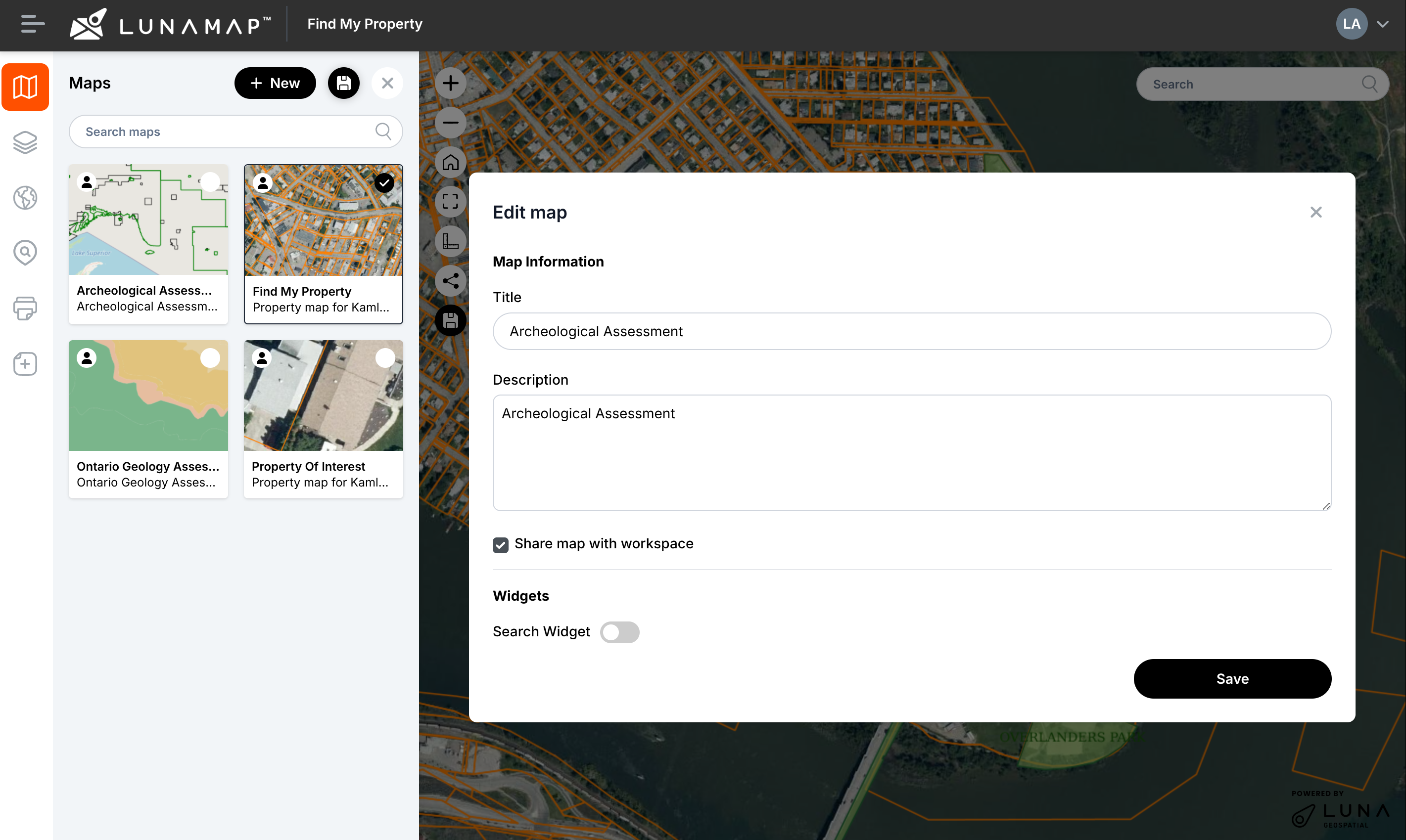 Private vs Shared Maps in LunaMap